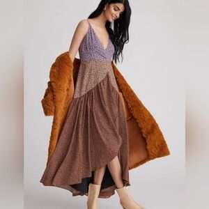 NWOT Anthropologie Hutch Contrast Wrap Midi Dress Size XS